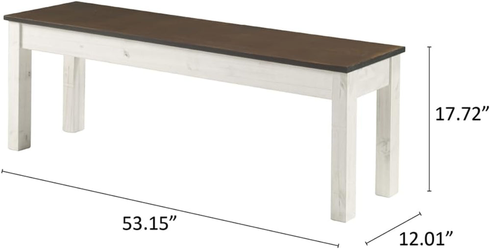 Furniture Dash - Wood Bench - Entryway Bench - Dining Bench - 53.15" W, ...