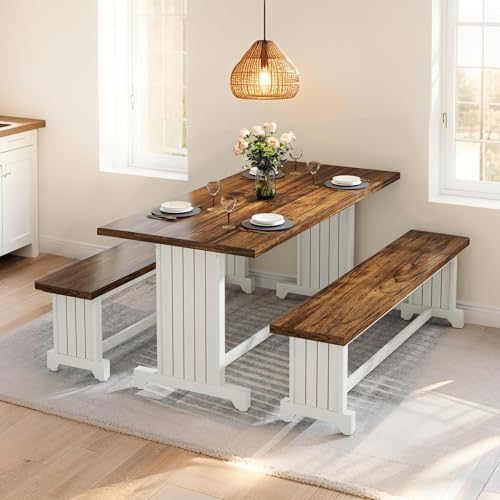 Tribesigns 47-Inch Small Dining Table Set for 2, 3-Piece Kitchen Table with 2...