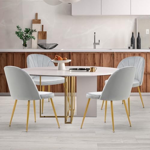Velvet Dining Chairs Set of 4, Upholstered Mid Century Modern Dining Chairs, ...