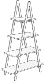 4-Tier A-Frame Ladder Bookshelf, Bamboo Frame & MDF Shelves | Open-Shelf Design, UV-Painted Finish, 22 lbs per Shelf, Easy Assembly, Home or Office Use