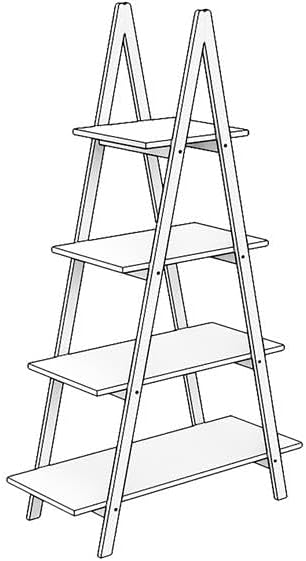 4-Tier A-Frame Ladder Bookshelf, Bamboo Frame & MDF Shelves | Open-Shelf Design, UV-Painted Finish, 22 lbs per Shelf, Easy Assembly, Home or Office Use