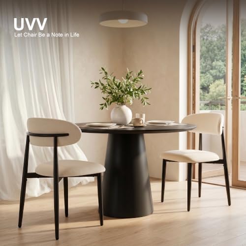 UVV Dining Chairs Set of 4, Metal Kitchen Chairs with Modern Fabric Upholster...