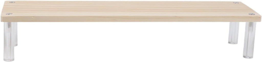 FABULETTA Wooden Ladder Display Rack with for Acrylic Shelves, Multi-Tier Storage Organizer for Collectibles, Cosmetics & Desserts, Rustic Home Decor Stand, Available in 20-50Cm Sizes(1 Layer 30cm)