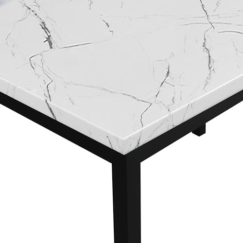 Roundhill Furniture 5 Piece Citico Metal Dinette Set with Laminated Faux Marb...