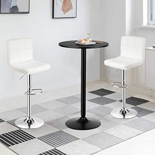 COSTWAY 3-Piece Bar Table Set, Counter Height Table Set with 2 Bar Stools