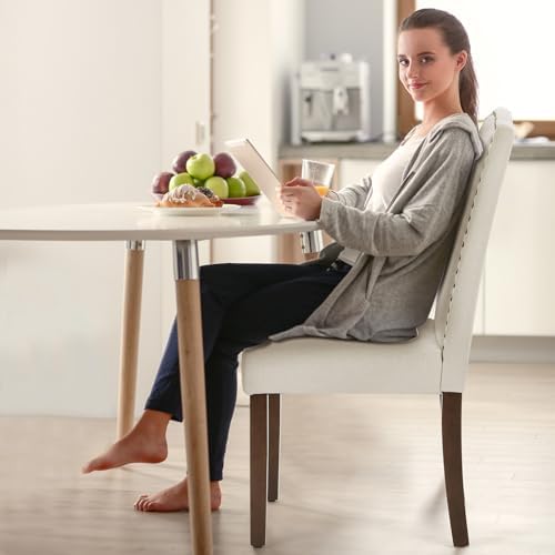 DUMOS Dining Chairs Set of 4, Upholstered Accent Chair, Beige