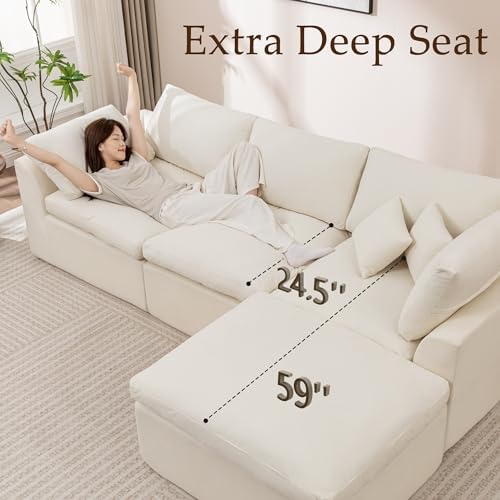 Korser 110" Cloud Sectional Couches for Living Room, Modern Modular Sect...