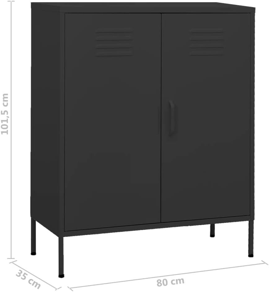 13.8x31.5x40 Steel Storage Cabinet, 2 Adjustable Shelves, Levelers, Matte, Ta...