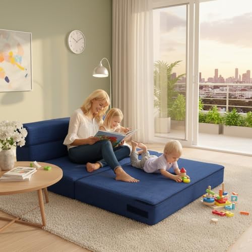 Nigoone 60 Inch Folding Sofa Couch Memory Foam with Pillow Convertible Sleepe...