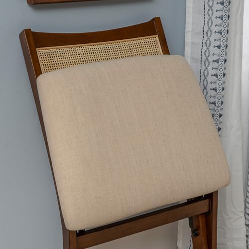 Powell Kasi Brown and Natural Rattan Cane Fully Assembled Foldable Wooden Din...