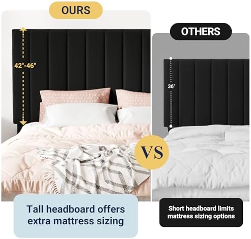 Allewie Queen Size Storage Bed Frame, Vertical Channel Tufted Adjustable Head...