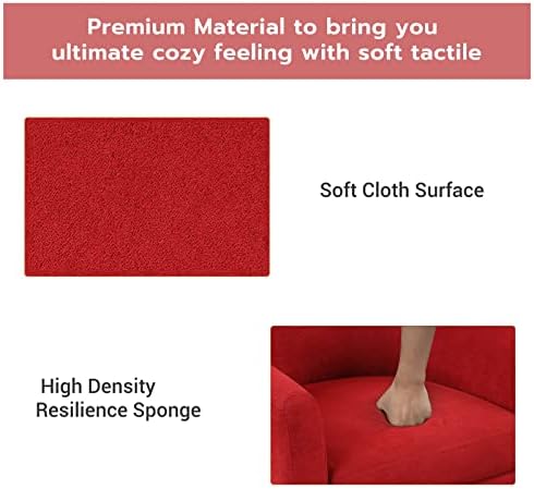 INZOY Modern Accent Chair with Ottoman for Small Space, Club Chair with Ottom...