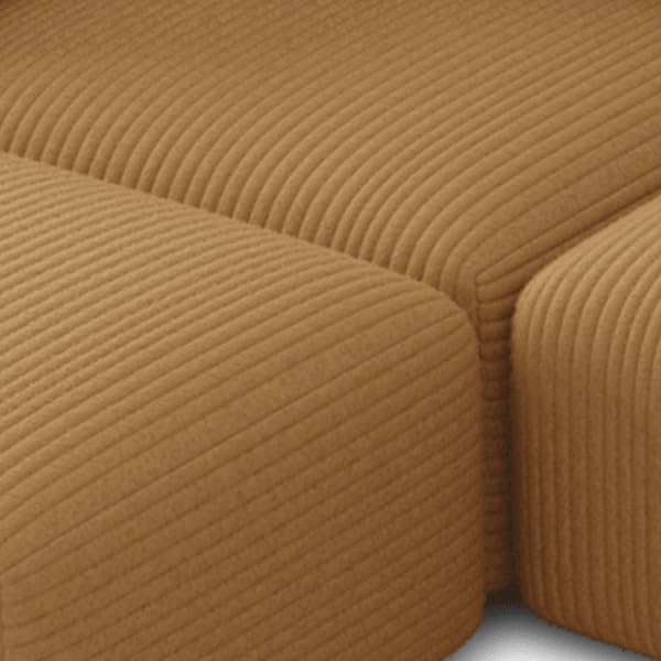 Acanva Convertible Modular Sectional Sofa with Movable Ottomans, Free Combination Corduroy Couch for Living Room Apartments, L-Shaped, Yellow