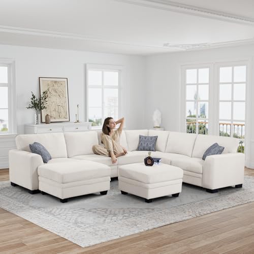 Legend Vansen Oversized Modular Sectional Sofa,U/L-Shaped Corduroy Couch with...
