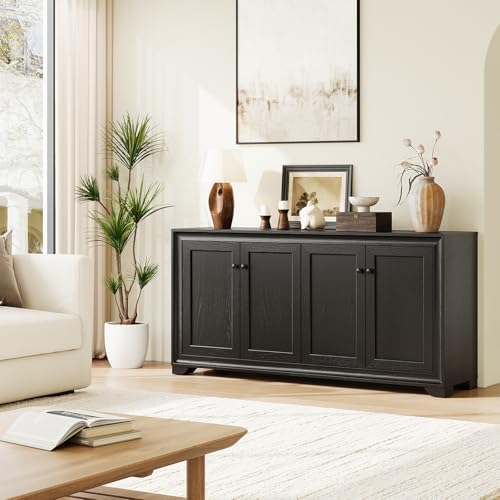 ONBRILL 60" Buffet Cabinet with Storage, 4 Doors & Adjustable Shelve...