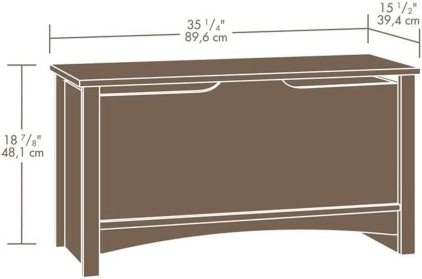 Pemberly Row Farmhouse Engineered Wood Storage Chest, Oiled Oak Finish, 35.25...