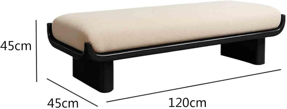Modern Wooden and Fabric Long Shoe-Changing Bench for Living Room and Bed end...
