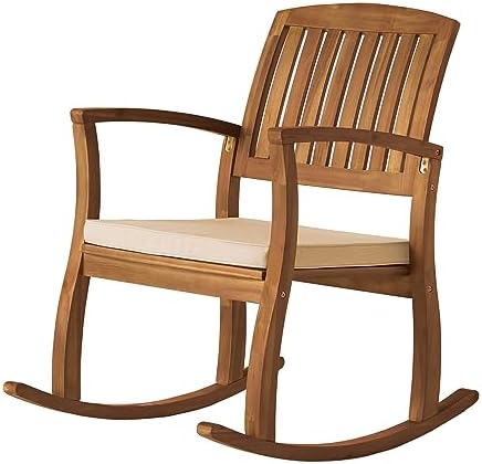 Christopher Knight Home Selma Acacia Rocking Chairs with Cushions, 2-Pcs Set,...