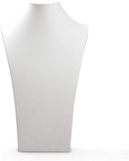 Oirlv White Leather Jewelry Bust Necklace Display Stand Trade Show Jewelry Holder (H:15.28")