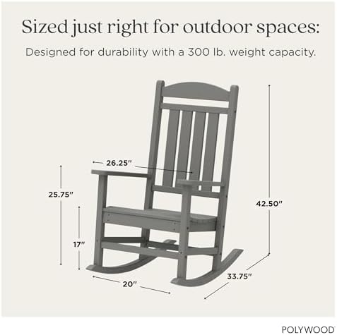 POLYWOOD Presidential Rocking Chair in Slate Grey