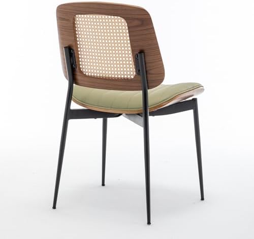 LUNLING Dining Chairs Set of 2 Mid Century Modern Retro Faux Leather Kitchen ...