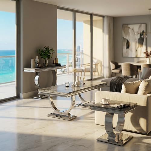 ACEDÉCOR 4 Piece Living Room Table Set, 48 inch Coffee Table Set with 2 End T...