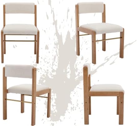 CIMOTA Mid Century Modern Dining Chairs Set of 6 Fabric Kitchen Comfy Dining ...
