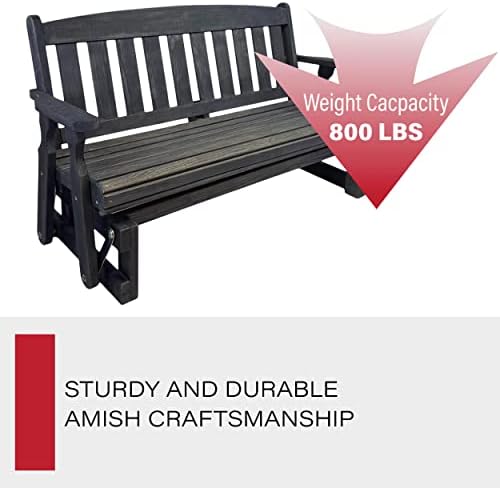 Amish Casual Heavy Duty 800 Lb Mission Pressure Treated Porch Glider (4 Foot,...