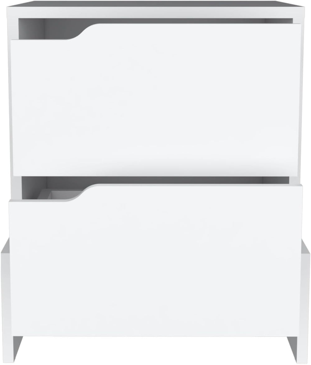 Nightstand with 2-Drawers, End Table with Sturdy Base ﻿,for Small Spaces