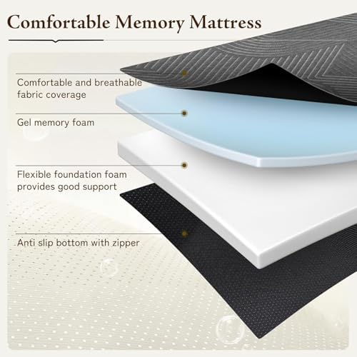 GEMBED Tri Folding Mattress Queen Size - 6 Inch Foldable Floor Sofa Bed | Mem...