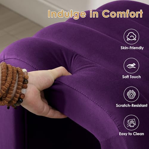 ONEVOG Velvet Pouf Ottomans, Small Ottoman Foot Rest for Couch, 18 Inch Cute ...