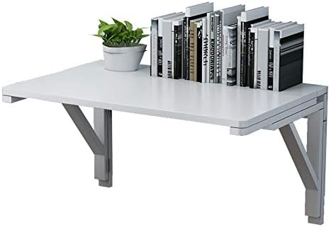 MM MELISEN Wall Mounted Folding Table, 29.5"L x 19.6"W, White, Spac...