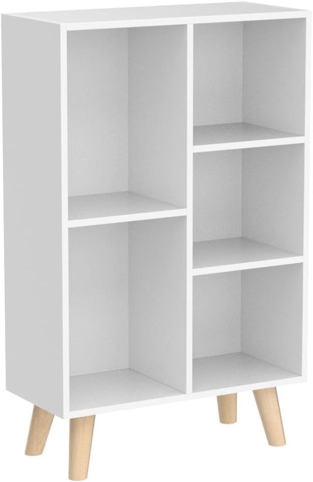 IOTXY Wooden Open Shelf Bookcase - 3-Tier Floor Standing Display Cabinet Rack...