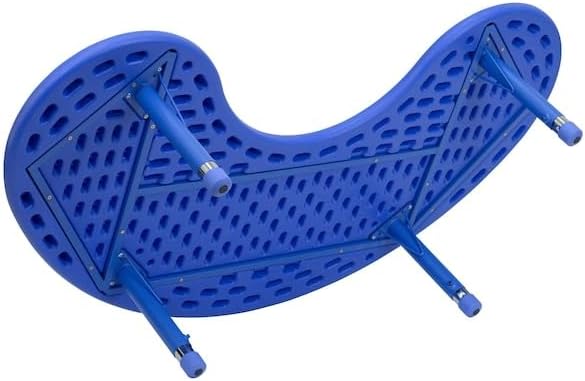 Flash Furniture 35''W x 65''L Half-Moon Blue Plastic Height A...
