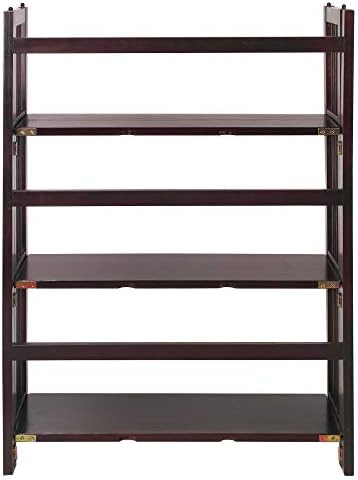 Casual Home 3 Shelf Folding Stackable Bookcase, 27.5" Wide, Espresso