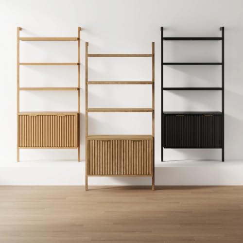 Nathan James Jasper 3-Shelf Solid Wood Boho Bookshelf, Wall Mounted Bookshelf...