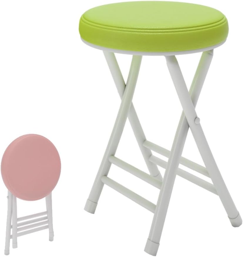 20" Home Folding Stool Collapsible Padded Bar Stool Round Kitchen Stools...