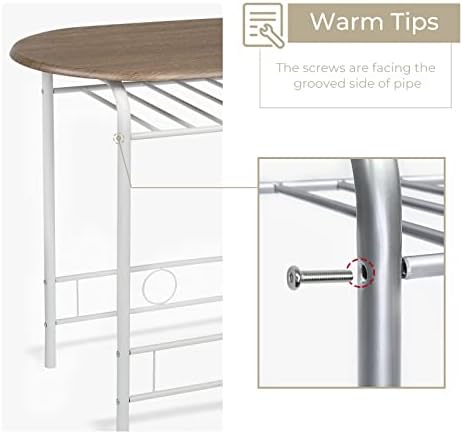 VINGLI 3 Piece Dining Set,Small Kitchen Table Set for 2,Breakfast Table Set,K...