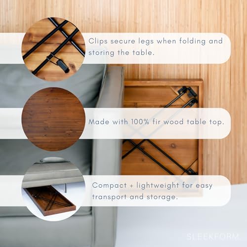 Sleekform Wood Folding Table - The Portland Lightweight Portable Desk