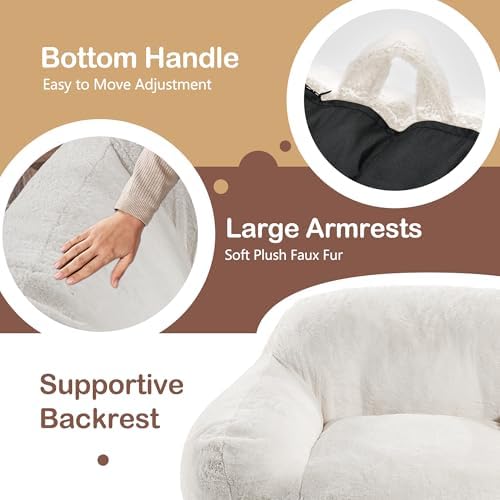 Giant Bean Bag Chair for Adults, Large Memory Foam BeanBag Chairs, Oversized ...