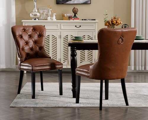 EALSON Modern Dining Chairs Set of 6 Mid Century Leather Dining Room Chairs w...