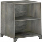 Max & Lily Modern Farmhouse 2-Shelf Bookcase, Solid Wood Bookshelves for Kids Bedroom, Driftwood