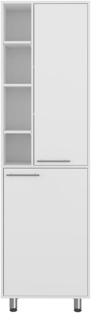 Florence Kitchen Pantry, Multiple Open and Closed Shelves, Modern Design, White