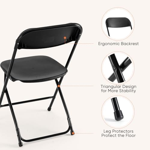 DUMOS Folding Chairs Sets of 20, Portable Chairs, Home Office | 330lbs Stacka...