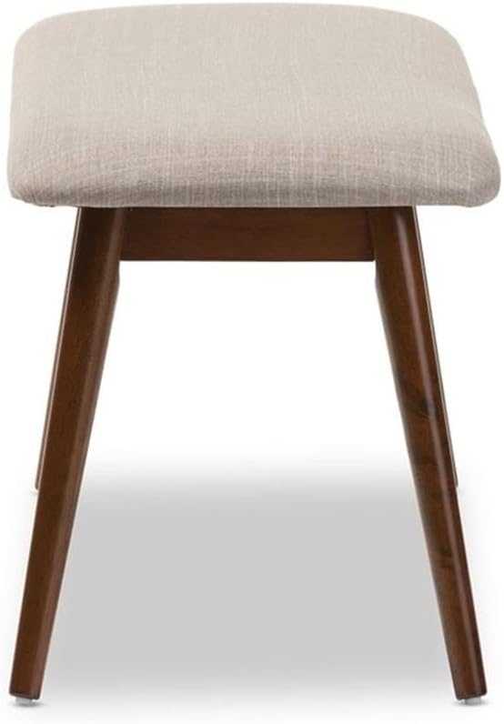 Baxton Studio Flora Mid-Century Modern Light Grey Fabric and Oak Medium Brown...