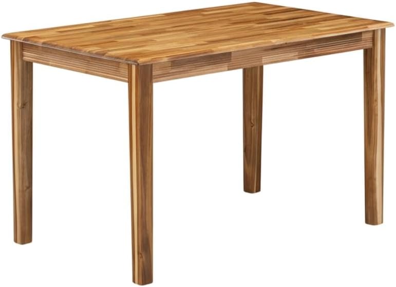 Furnifact Dining Room Table, Natural Finish Rectangular Wood Dinner Table, Si...