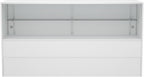WISDOMFUR 5ft White Display Showcase Cabinet with LED Lighting – Half Vision Retail Glass Display Case, 60" x 18" x 38", Sliding Locking Doors & Storage Shelves