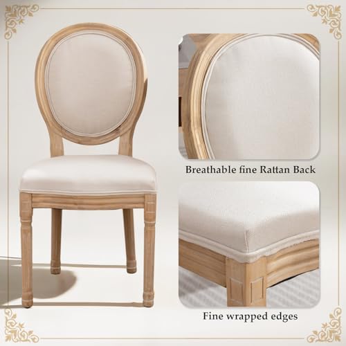 SoarFlash French Dining Chairs Set of 2, Vantage Dining Chair with Round Back...