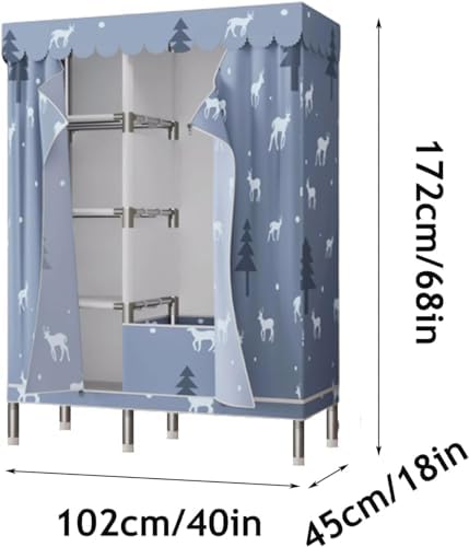 Foldable Wardrobe Portable Closet Oxford Fabric Thick Wardrobe Storage Closet...