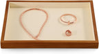 Jewelry Tray, Wood Serving Tray,Luxury Flat Jewelry Display,White Jewelry Organizer Tray For Dresser,Ring,Bracelet,Watch,Necklace